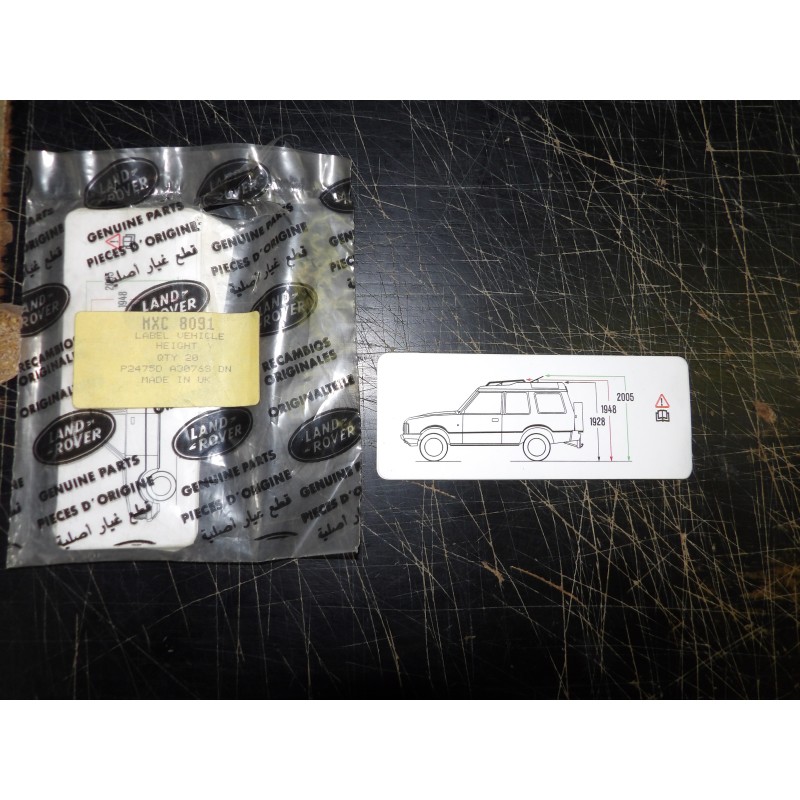 Étiquette Hauteur Véhicule sur Pare Soleil