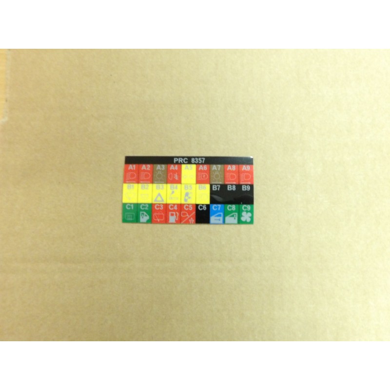 Étiquette de Boite à Fusible sans Clim. Monté à partir de 1990