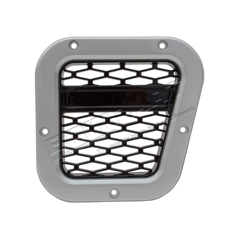 Grille d'Air Latéral couleur NOIR / ARGENT pour : DEFENDER 90/110/130 TD - TDi 200