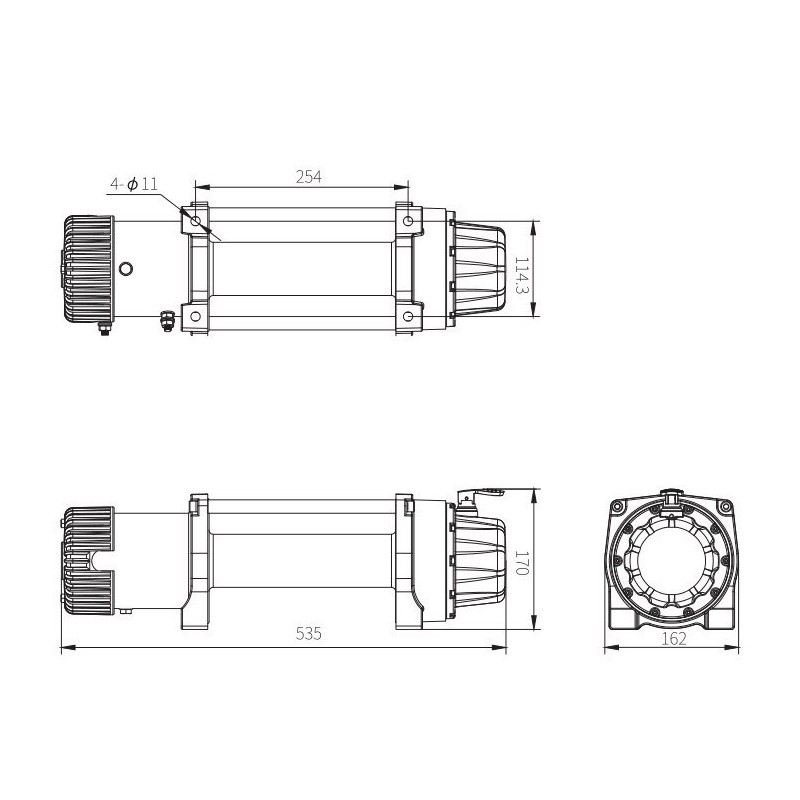 Treuil ALIGATOR 5.3T 12000 lb corde synthétique 