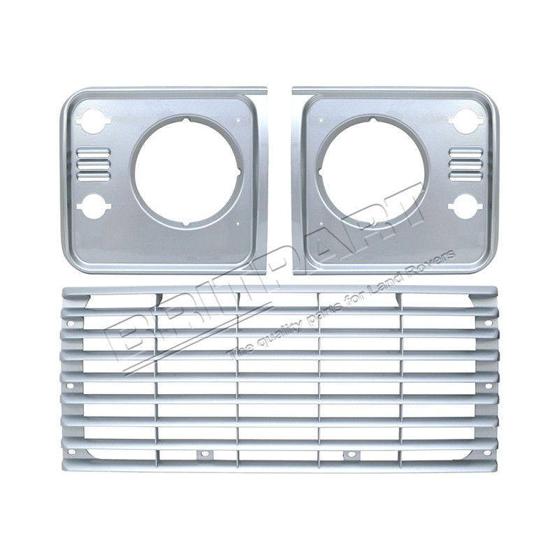 Kit Calandre et Enjoliveur de Phare en Plastique GRIS