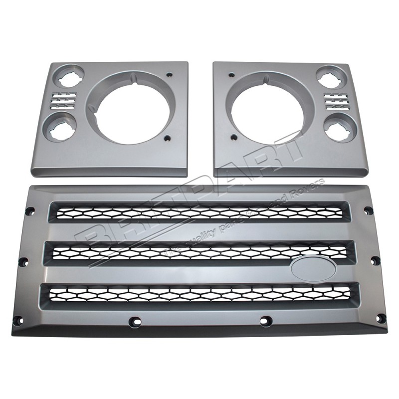 Calandre et Entourage de Phare GRIS XS pour : Toutes Defender 90/110/130