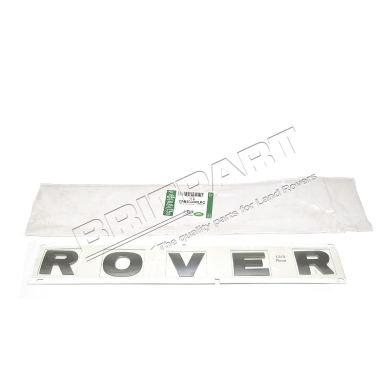 Autocollant " ROVER " couleur BRUNEL CHROME du Capot Monté jusqu'en 2006