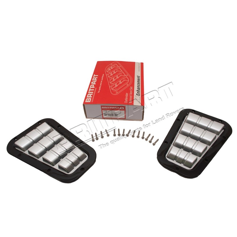 Grille de Dessus d'Aile en Plastique NOIR et GRIS ALU pour : DEFENDER 90/110/130