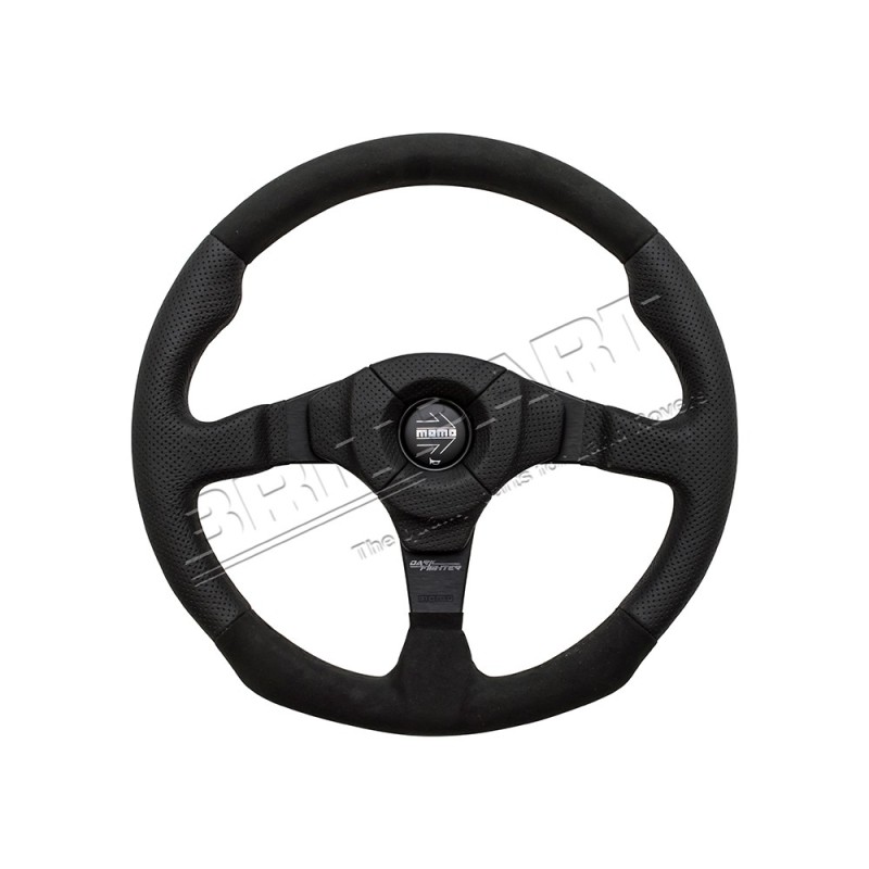 Volant MOMO DARK FIGHTER STYLE en CUIR/ALCANTARA NOIR