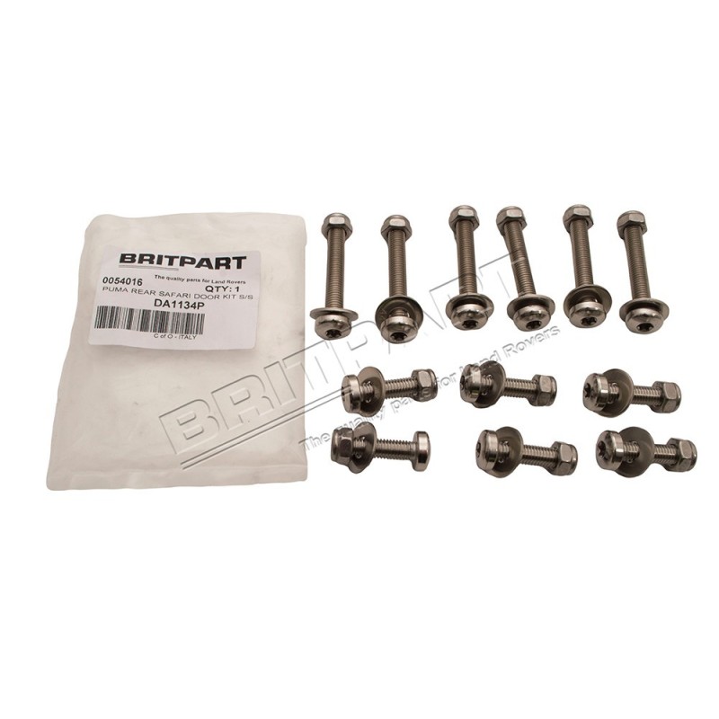 Kit de Vis INOX de Charnière de Porte Arrière SAFARI pour : DEFENDER 90/110 TD4