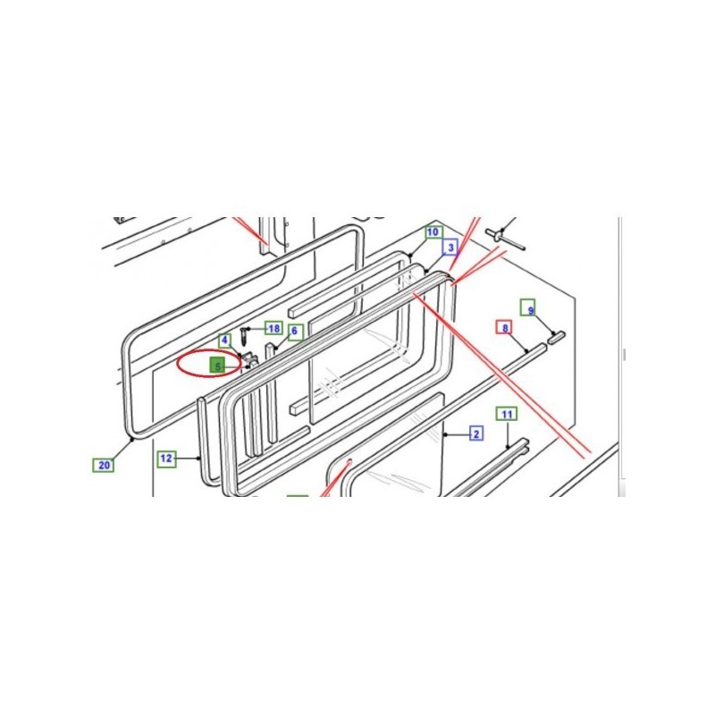 Rail de Guidage au Milieu des Vitres Latéral Monté jusqu'en 2001