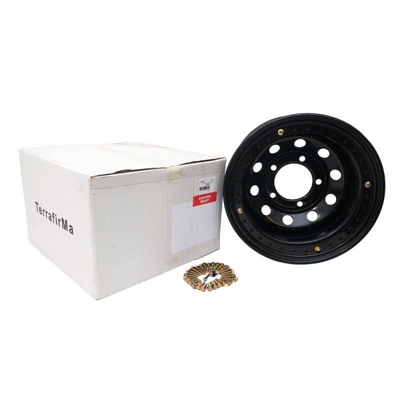 Jante Tôle BEADLOCK 10" x 16" NOIR Brillant * SUR COMMANDE ± 10 JOURS *