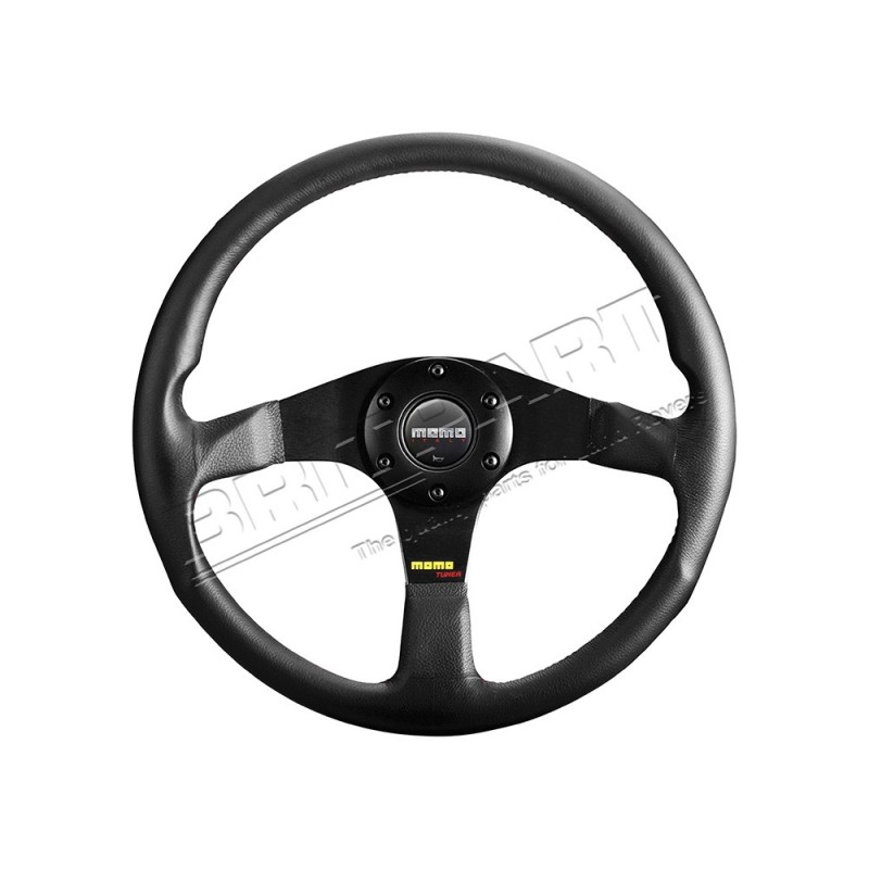 Volant MOMO TUNER STYLE en CUIR NOIR * SUR COMMANDE ± 10 JOURS *