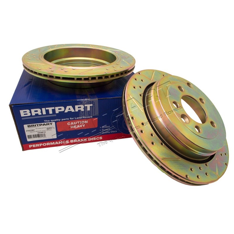 Disque de Frein Arrière BRITPART Rainuré Percé (Diam : 325mm) pour : DISCOVERY 3-4 / RANGE SPORT 1